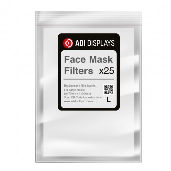 Face Mask Filter Fabric Inserts 25 pack - Large